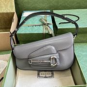 Okify Gucci Horsebit 1955 Shoulder Bag Gray Leather - 4