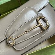 Okify Gucci Horsebit 1955 Shoulder Bag Gray Leather - 5