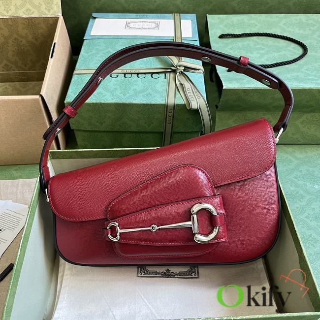 Okify Gucci Horsebit 1955 Shoulder Bag Red Leather - 1