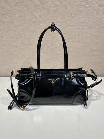 Okify Prada Medium Leather Handbag Black Leather 