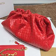 Okify BV Pouch Intrecciato Leather Clutch Red - 4
