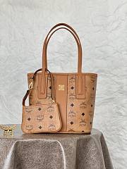 Okify MCM Reversible Liz Shopper In Visetos Mini Lightweight Tote Bag Monogram Canvas And Nappa Leather - 1