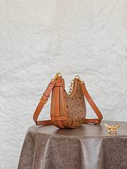 Okify MCM Aren Crescent Hobo In Visetos Small Hobo Shoulder Bag Monogram Canvas And Nappa Leather - 4