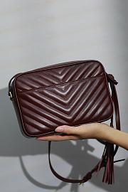 YSL LouLou Camera Bag 23 Red Wine Gold 520534 - 6