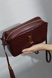 YSL LouLou Camera Bag 23 Red Wine Gold 520534 - 3