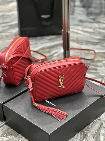 YSL LouLou Camera Bag 23 Red Gold 520534