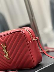 YSL LouLou Camera Bag 23 Red Gold 520534 - 5