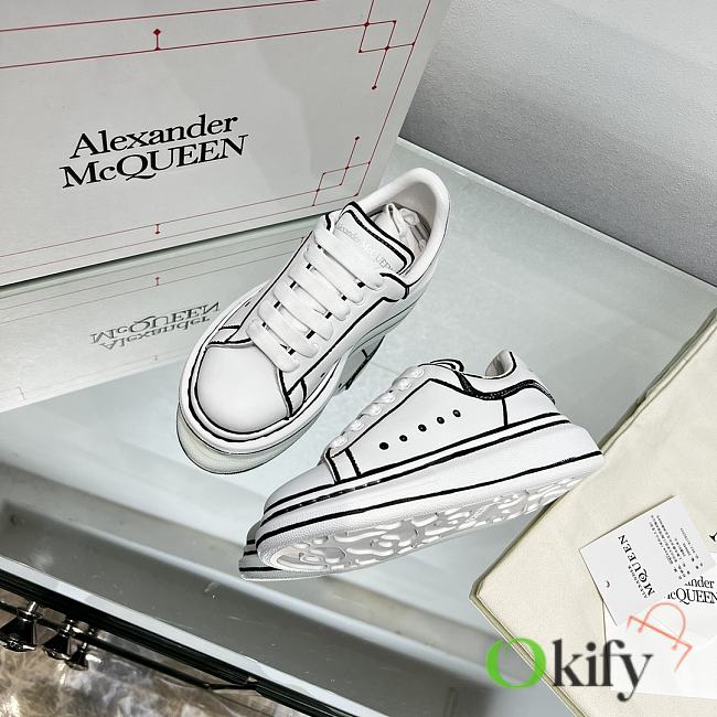 Okify Alexander McQueen Kid's Sneaker White Leather - 1