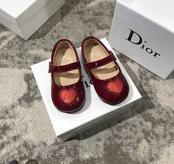Okify Dior Kid's Shoes Heart Pattern Red
