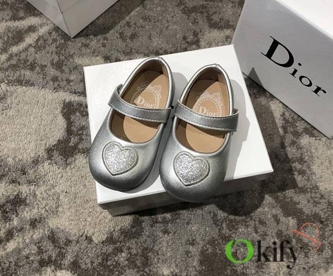 Okify Dior Kid's Shoes Heart Silver - 1