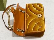 Okify GG Marmont Small Shoulder Bag Gold Velvet - 3