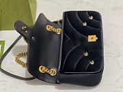 Okify GG Marmont Small Shoulder Bag Black Velvet - 4