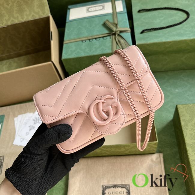 Okify Gucci GG Marmont Belt Light Pink  - 1