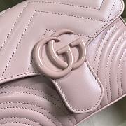 Okify Gucci GG Marmont Mini Top Handle Bag Light Pink Chevron Leather  - 3