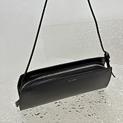 Okify The Row Dalia Baguette Bag in Box Leather Black Silver - 2