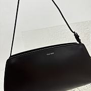 Okify The Row Dalia Baguette Bag in Box Leather Black Silver - 3