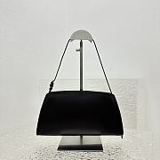 Okify The Row Dalia Baguette Bag in Box Leather Black Silver - 4