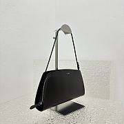 Okify The Row Dalia Baguette Bag in Box Leather Black Silver - 6