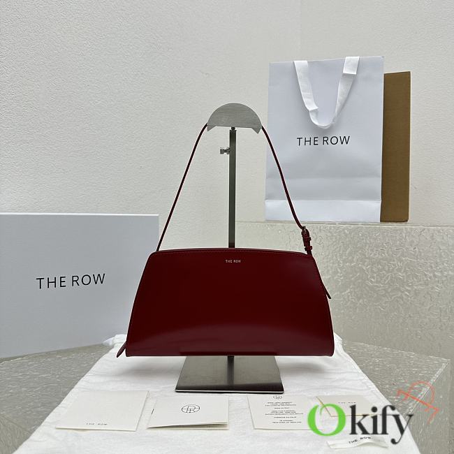 Okify The Row Dalia Baguette Bag in Box Leather Red - 1