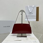 Okify The Row Dalia Baguette Bag in Box Leather Red - 1