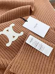 Okify Celine Triomphe Scarf In Ribbed Cashmere Wool Camel - 5