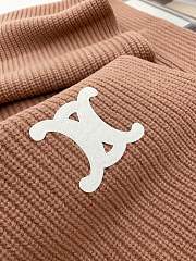 Okify Celine Triomphe Scarf In Ribbed Cashmere Wool Camel - 4