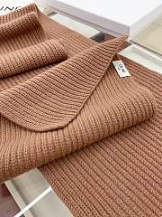 Okify Celine Triomphe Scarf In Ribbed Cashmere Wool Camel - 2