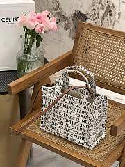 Okify Celine Small Cabas Thais In Textile With Celine All-Over Natural / Brown - 2