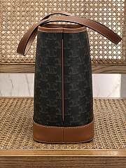 Okify Celine Small Cabas In Triomphe Canvas And Calfskin Brown - 6