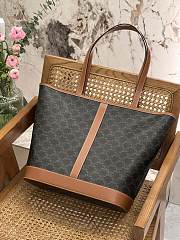 Okify Celine Medium Cabas In Triomphe Canvas And Calfskin Brown - 4