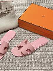 Okify Hermes Oran Sandals Box calfskin In Light Pink - 5