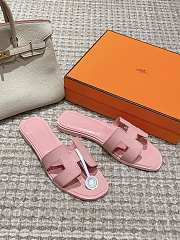 Okify Hermes Oran Sandals Box calfskin In Light Pink - 4