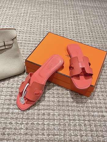 Okify Hermes Oran Sandals Box calfskin In Orange