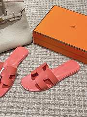 Okify Hermes Oran Sandals Box calfskin In Orange - 4