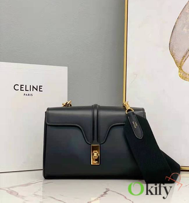 Okify Celine Teen Soft 16 In Smooth Calfskin Black - 1