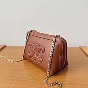 Okify Celine Clutch On Chain Cuir Triomphe In Smooth Calfskin Brown - 5