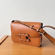 Okify Celine Classique Triomphe Bag In Brown Calfskin With Brown Leather Hardware - 5