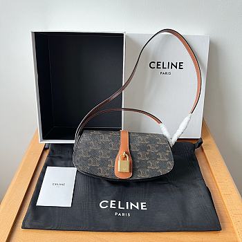 Okify Celine Clutch On Strap Tabou In Triomphe Canvas And Calfskin Brown