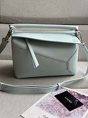Okify Loewe Small Puzzle Bag Satin Calfskin In Sky Blue - 1