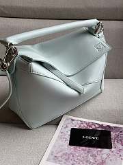 Okify Loewe Small Puzzle Bag Satin Calfskin In Sky Blue - 2