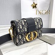 Okify Dior 30 Montaigne Box Bag  Blue Dior Oblique Jacquard - 4