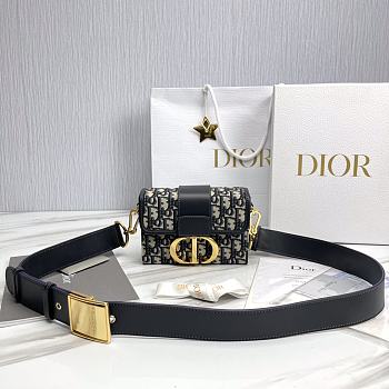 Okify Dior 30 Montaigne Box Bag  Blue Dior Oblique Jacquard