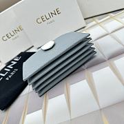 Okify Celine Bicolour Accordeon Card Holder In Grained Calfskin Medium Grey / White - 4