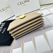 Okify Celine Accordeon Card Holder In Bicolour Grained Calfskin Nude / Citron - 3