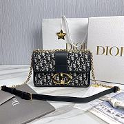 Okify Dior 30 Montaigne Chain Bag  Blue Dior Oblique Jacquard - 1