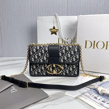Okify Dior 30 Montaigne Chain Bag  Blue Dior Oblique Jacquard