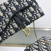 Okify Dior Long Saddle Wallet with Chain Blue Dior Oblique Jacquard - 5