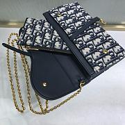 Okify Dior Long Saddle Wallet with Chain Blue Dior Oblique Jacquard - 3