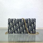 Okify Dior Long Saddle Wallet with Chain Blue Dior Oblique Jacquard - 6