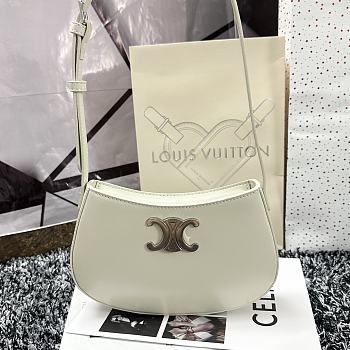 Okify Celine Medium Tilly Bag In Shiny Calfskin White